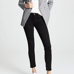 7 for all Mankind High-rise, Black, Skinny Jean. Size 28 Frayed hem